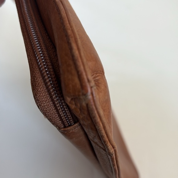 Fossil brown leather purse crossbody thin strap w zipper wallet compartment - Picture 7 of 16